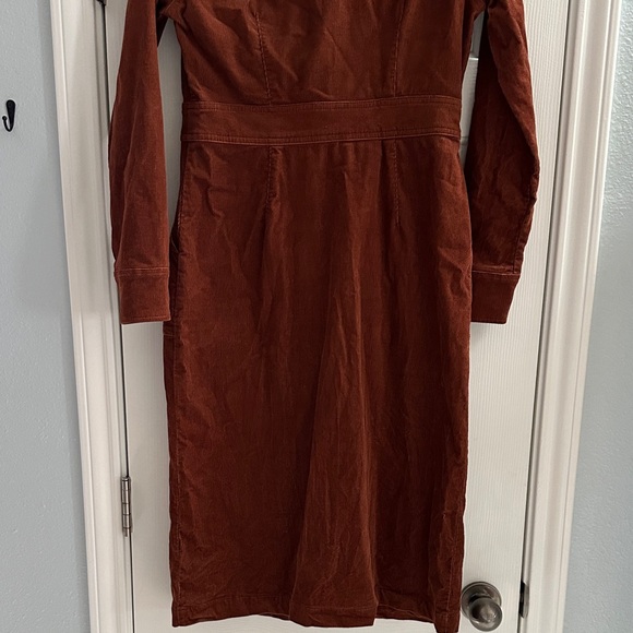 Boden Brown Amanda Cotton Cord Short Dress Women’s 6 Petite Utility Casual - Picture 9 of 13